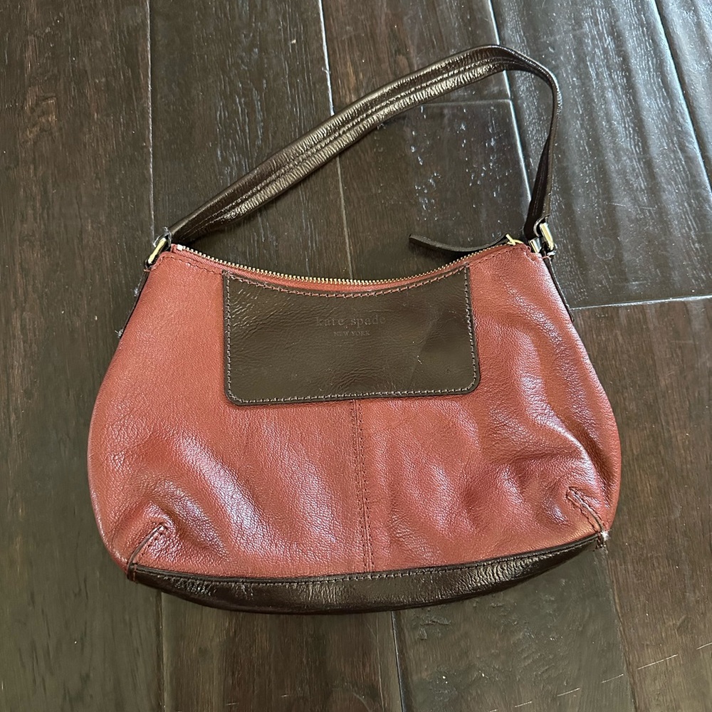 Kate Spade Maroon and Brown Leather Bag